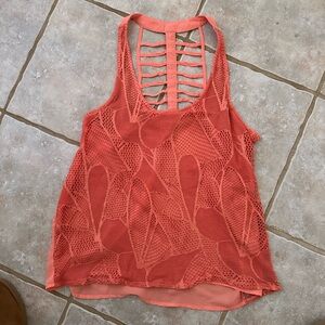 Daytrip Coral Mesh Tank Top